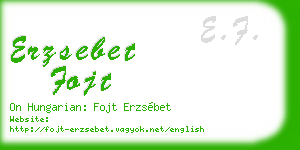 erzsebet fojt business card