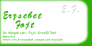 erzsebet fojt business card